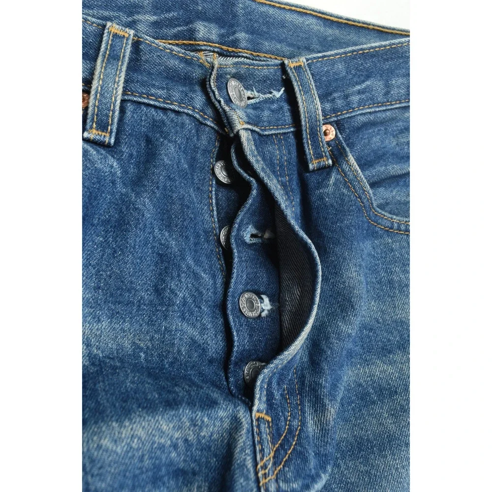 Vintage Levis 501xx Jeans Mens 32x29 (32x27.5) Blue Distressed Button-Fly 90s